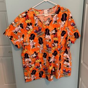 Disney Minnie Mouse Bride Frankenstein scrub top